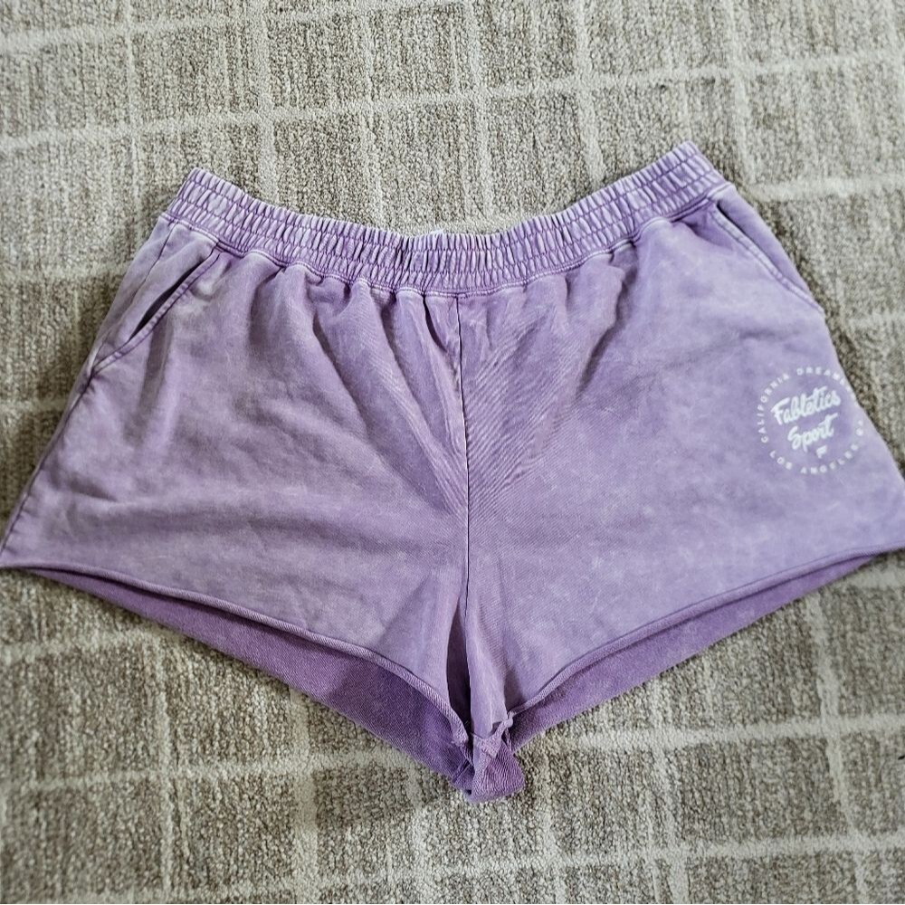 Fabletics Terry Go-To Sweatshorts Sz 2X Washed Purple